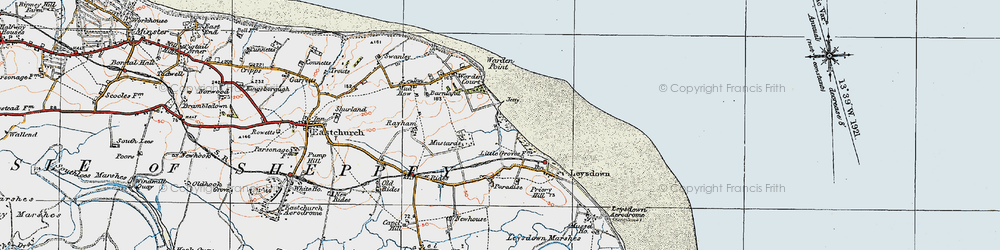 Old map of Warden in 1921