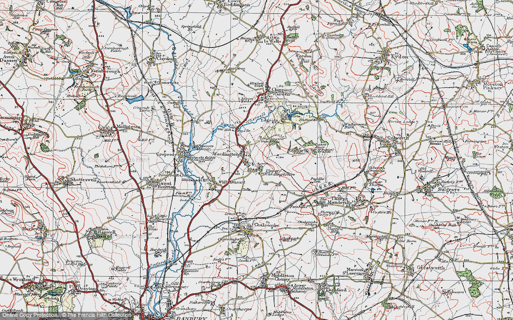 Old Map of Wardington, 1919 in 1919