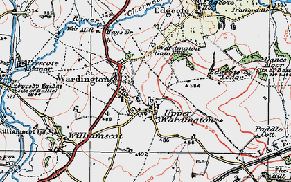 Old map of Wardington in 1919