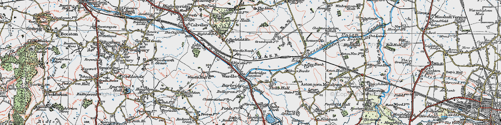 Old map of Wardle in 1923