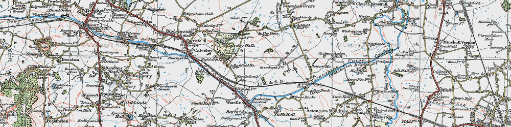 Old map of Wardle Bank in 1923