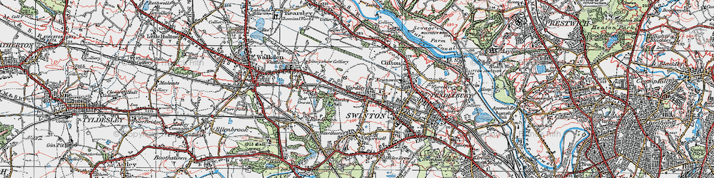 Old map of Wardley in 1924