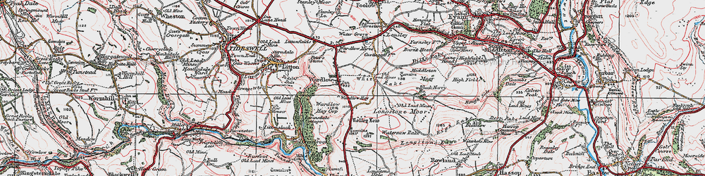 Old map of Wardlow in 1923