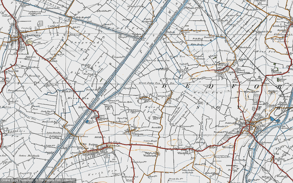 Old Map of Historic Map covering Block Moors in 1920