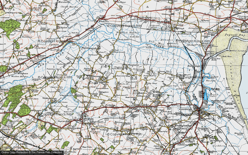 Old Map of Ware, 1920 in 1920