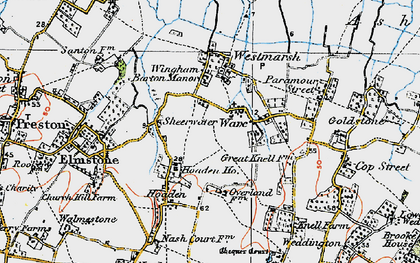 Old map of Ware in 1920