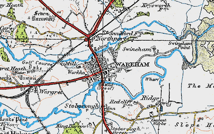 Old map of Wareham in 1919