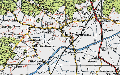 Old map of Warehorne in 1921