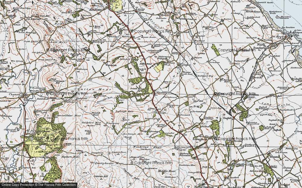 Old Map of Warenford, 1926 in 1926