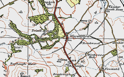 Old map of Warenford in 1926
