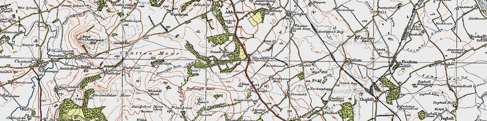 Old map of Warenford in 1926