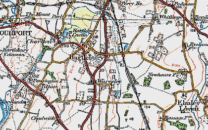 Old map of Waresley in 1920