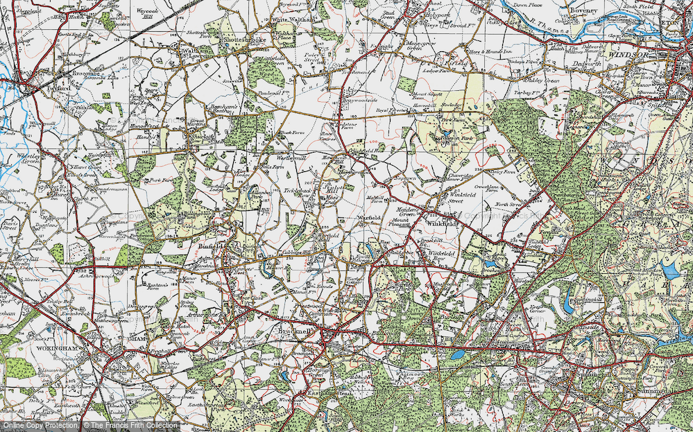 Old Map of Warfield, 1919 in 1919