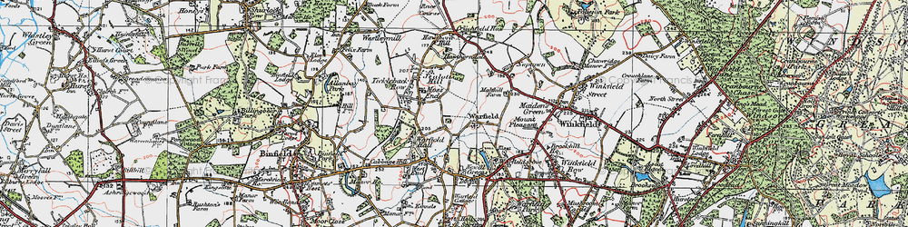 Old map of Warfield in 1919