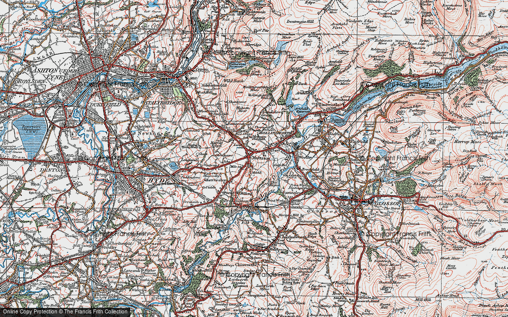 Old Map of Warhill, 1924 in 1924