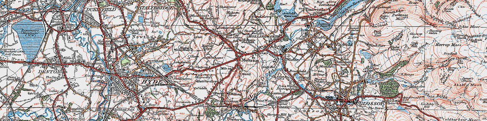 Old map of Warhill in 1924