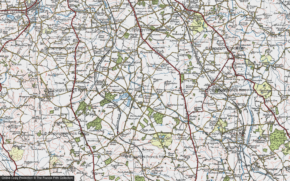 Old Map of Waring's Green, 1921 in 1921