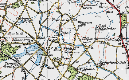 Old map of Waring's Green in 1921