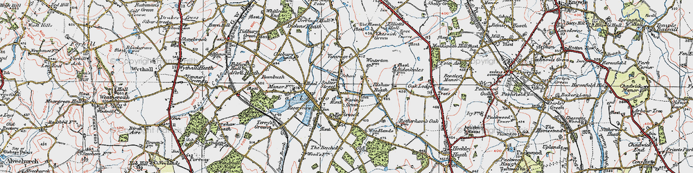 Old map of Waring's Green in 1921
