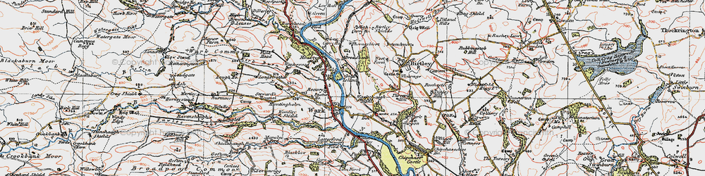 Old map of Bleaklaw in 1925