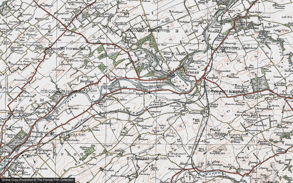 Old Map of Wark, 1926 in 1926