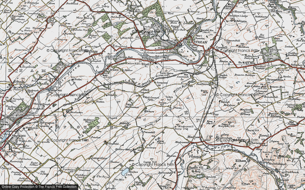 Old Map of Wark Common, 1926 in 1926