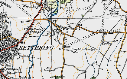 Old map of Warkton in 1920