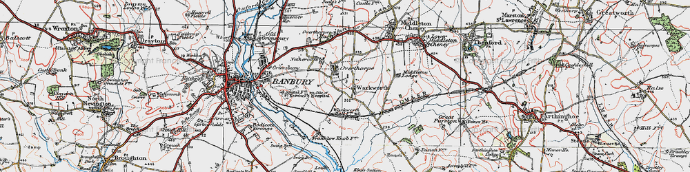 Old map of Warkworth in 1919