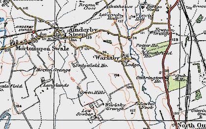 Old map of Warlaby in 1925