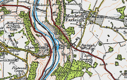 Old map of Bathford Hill in 1919