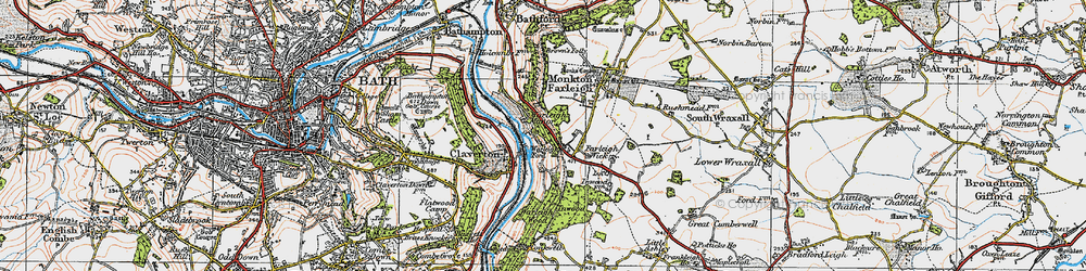 Old map of Warleigh in 1919