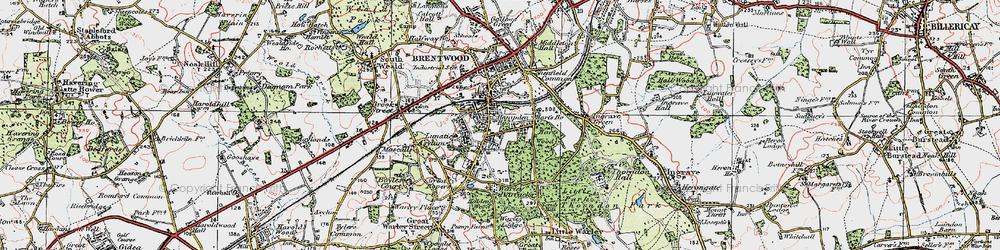 Old map of Warley in 1920