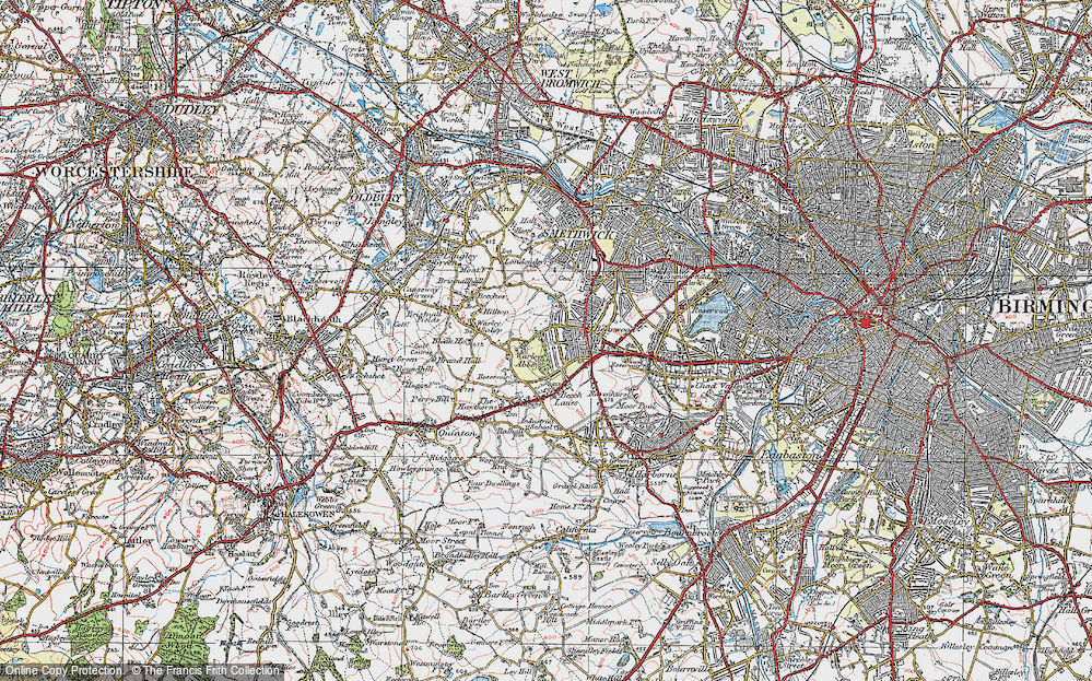 Old Map of Warley Woods, 1921 in 1921