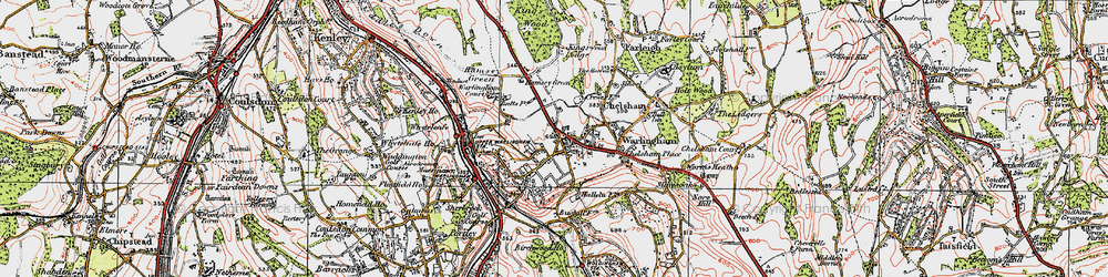Old map of Warlingham in 1920