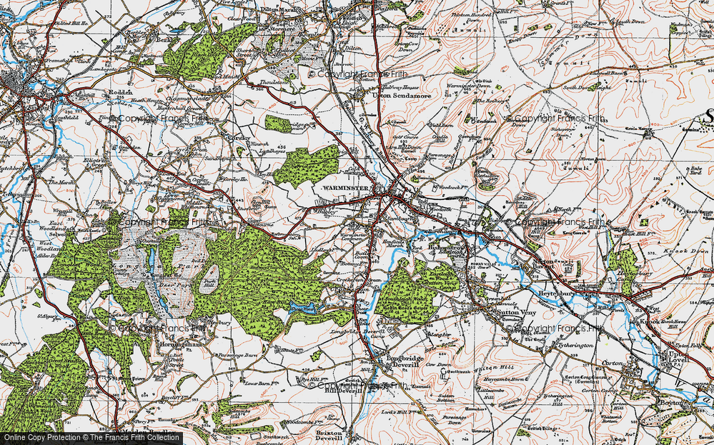 Old Map of Warminster Common, 1919 in 1919