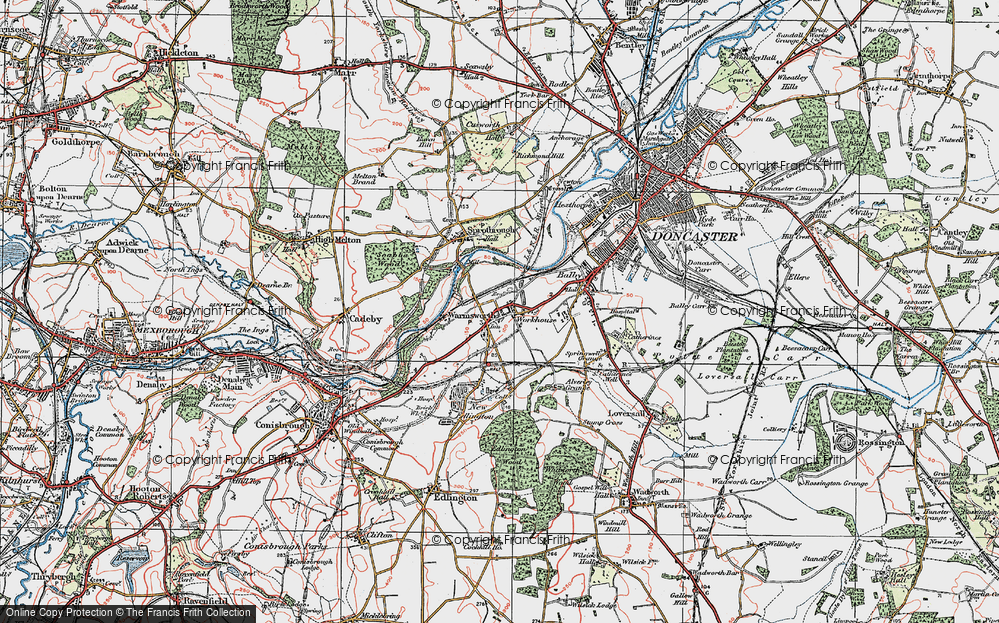 Old Map of Warmsworth, 1923 in 1923