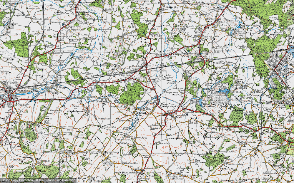 Old Map of Historic Map covering Bartley Heath in 1919