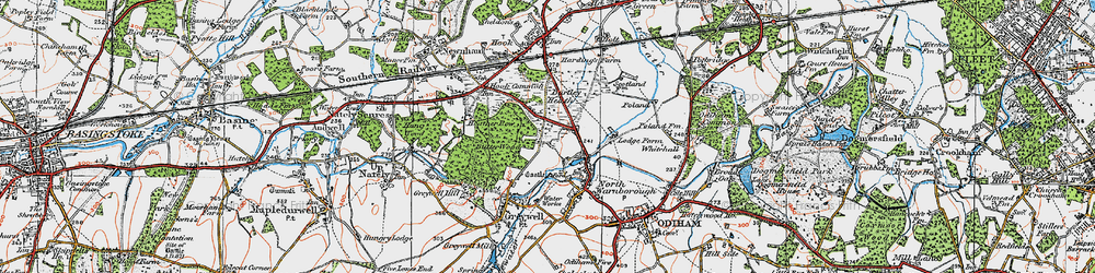Old map of Warnborough Green in 1919