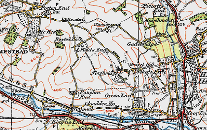 Old map of Warners End in 1920