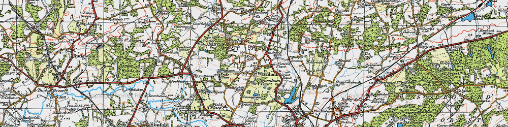 Old map of Warnham in 1920
