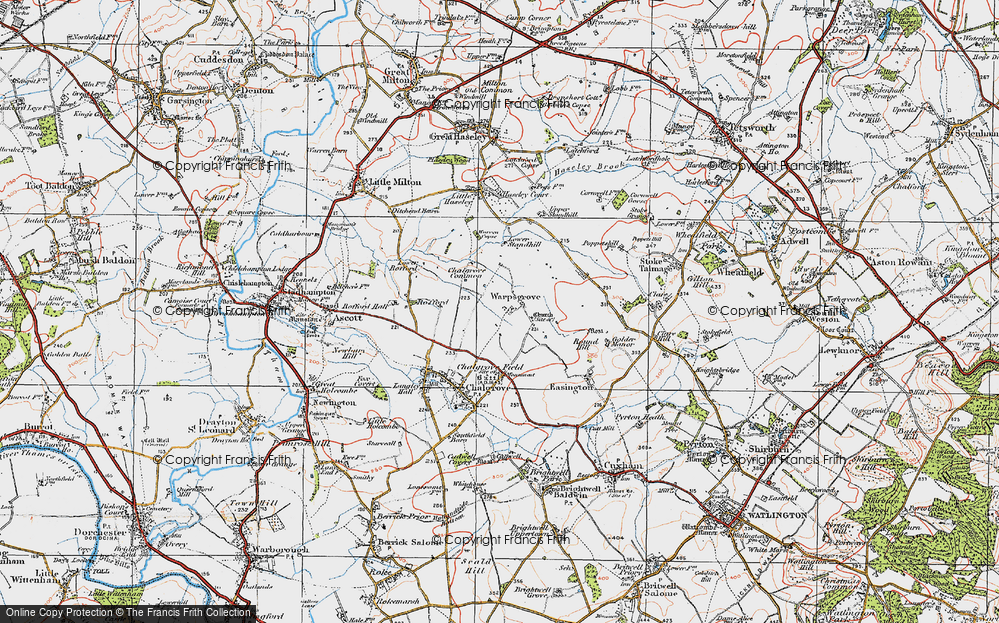 Old Map of Historic Map covering Chalgrove Field in 1919