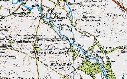 Old map of Bere Heath in 1919