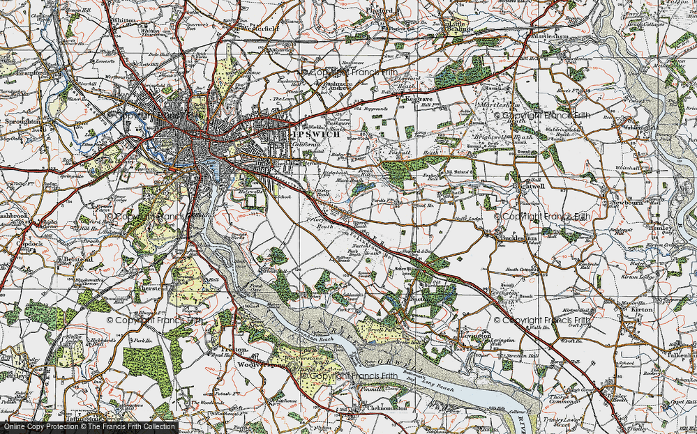 Old Map of Warren Heath, 1921 in 1921