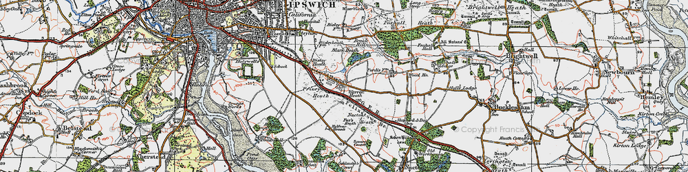 Old map of Brookhill Wood in 1921