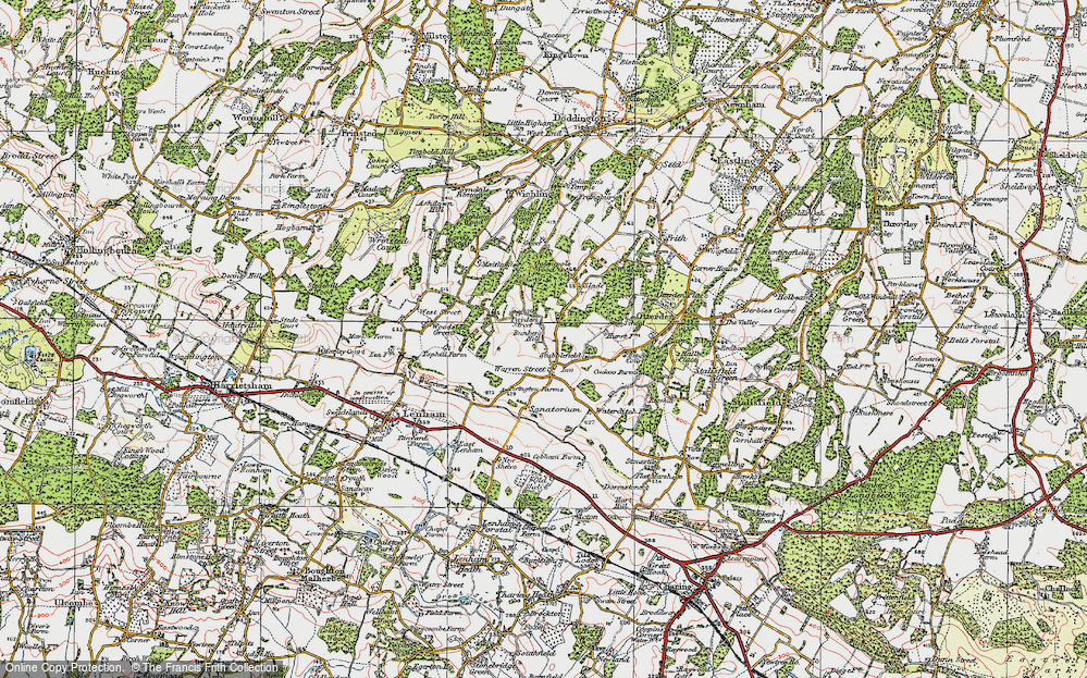 Old Map of Historic Map covering Bunce Court in 1921
