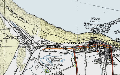 Old map of Warrenby in 1925
