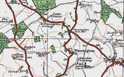 Old map of Warrington in 1919