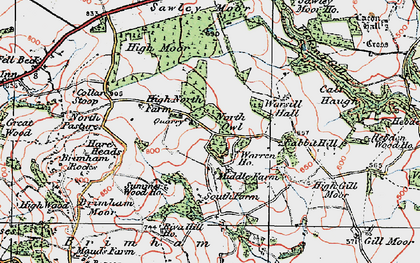 Old map of Brimham Rocks in 1925