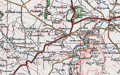 Old map of Warslow in 1923