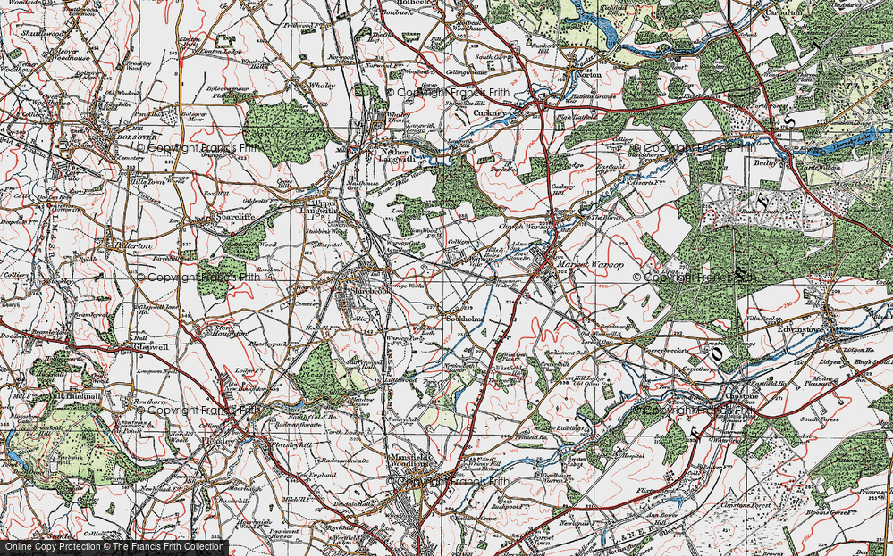 Old Map of Warsop Vale, 1923 in 1923